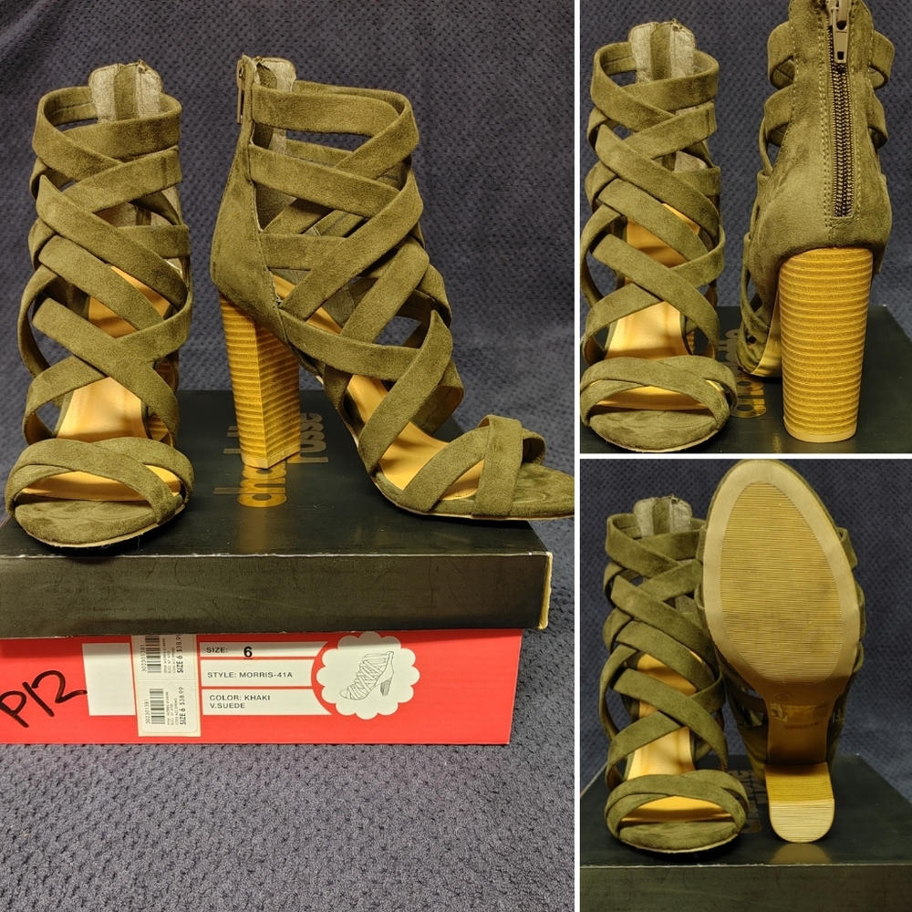 Olive Green Strappy Heels